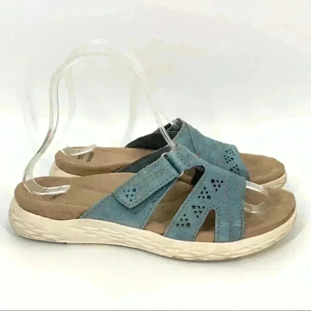 Earth origins sandals size 7 Westfield Waverley moroccan blue suede comfort - Picture 2 of 12